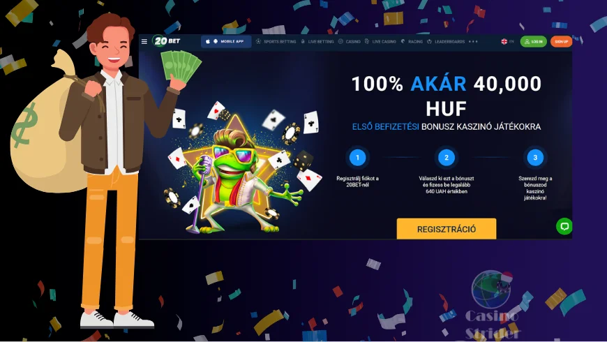 20Bet üdvözlő bónusz új játékosoknak