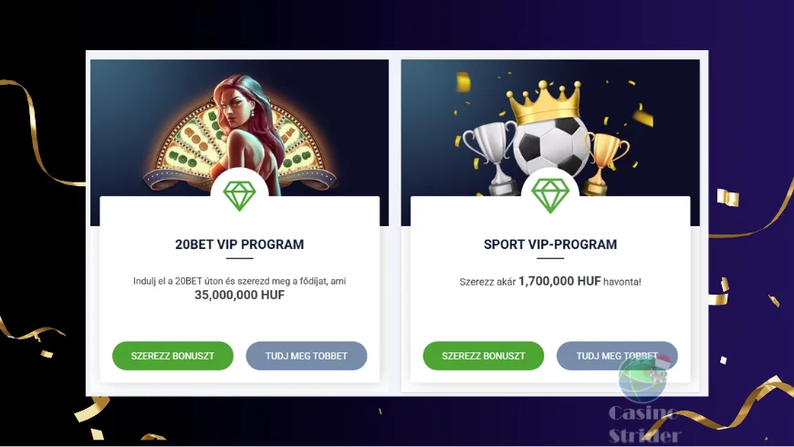 Promóciók, versenyek és VIP program