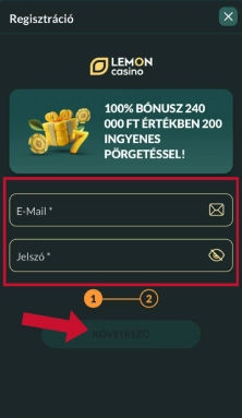 Fiók Regisztrációja