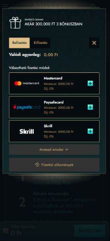 Fizess pénzt a fiókodba