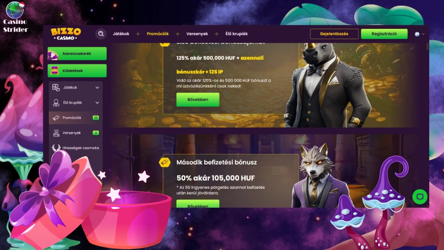 Bizzo Casino bónuszok