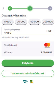 Hajts végre egy befizetést