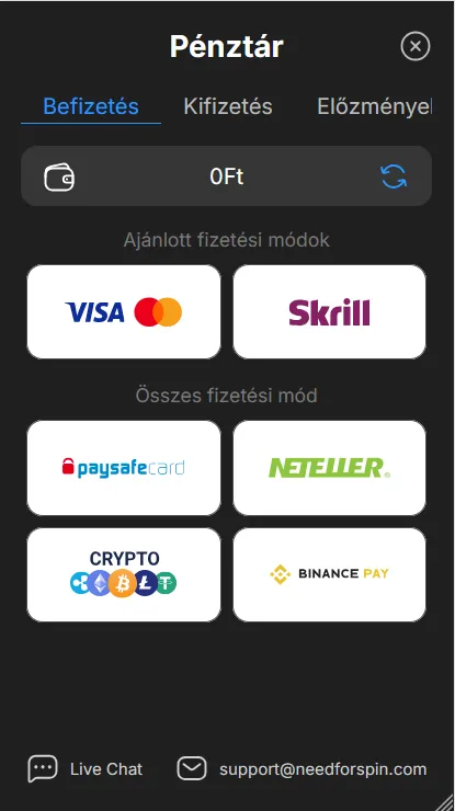 Befizetés indítása