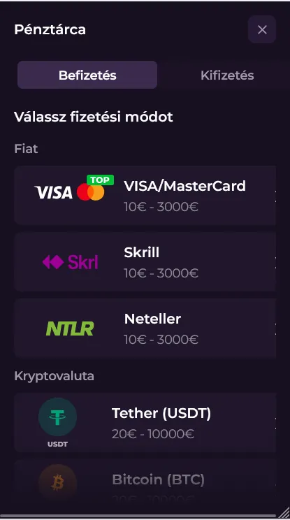 Befizetés és játék