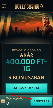 Befizetési rész megnyitása