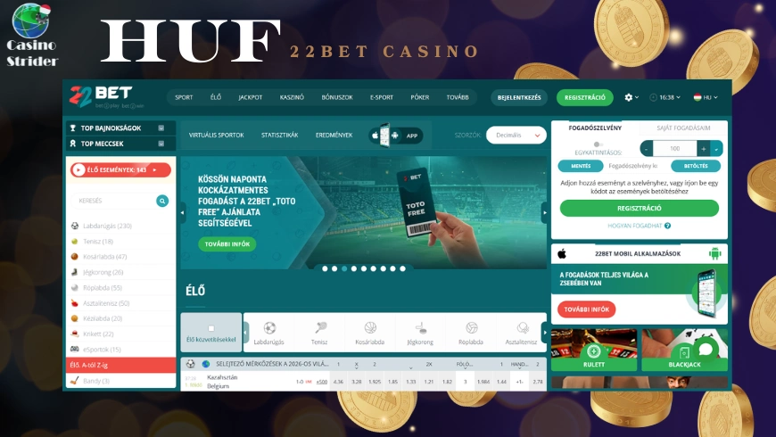 HUF 22bet Casino