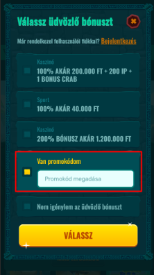 No deposit bonus casino aktiválása