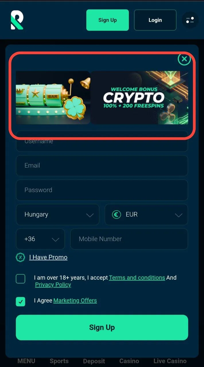 Bónusz kiválasztása