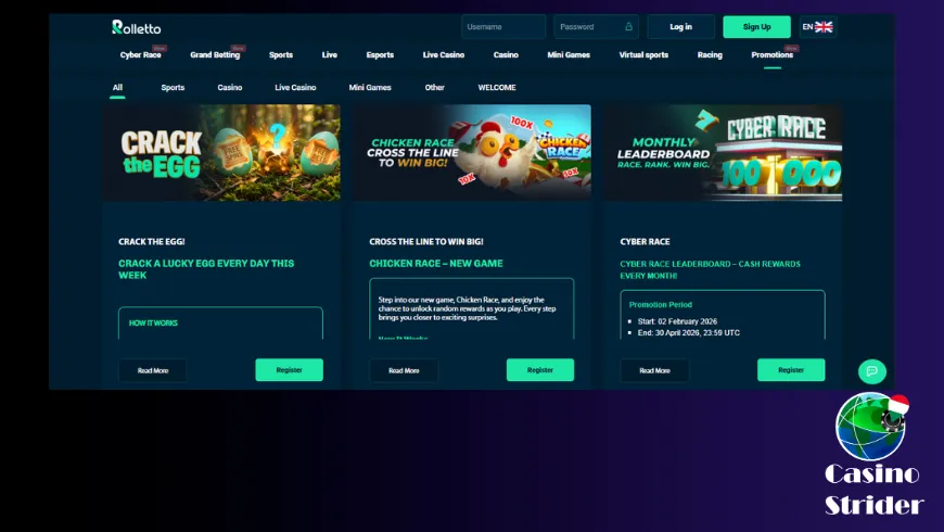 Rendszeres bónuszok és promóciók a Rolletto Online Kaszinóban