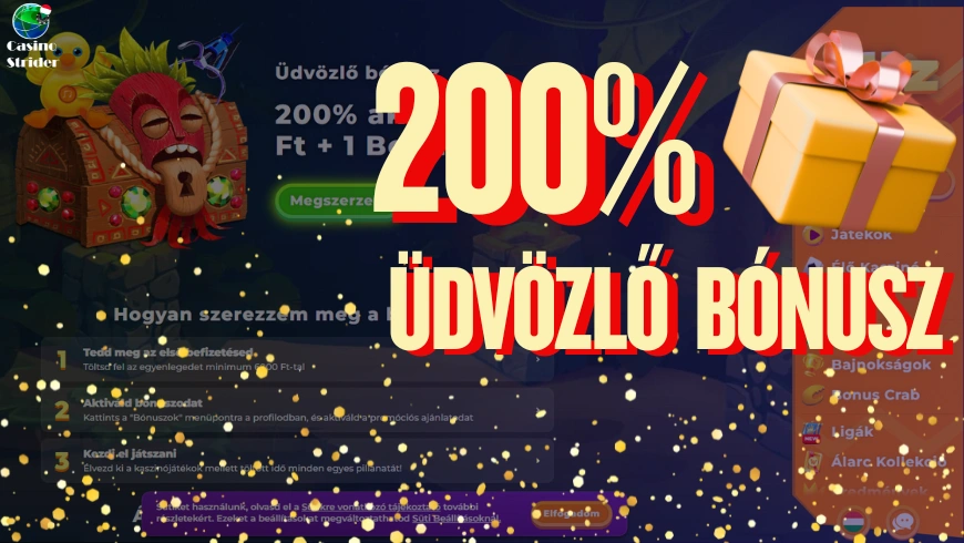 200% üdvözlő bónusz
