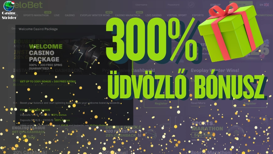 300% üdvözlő bónusz