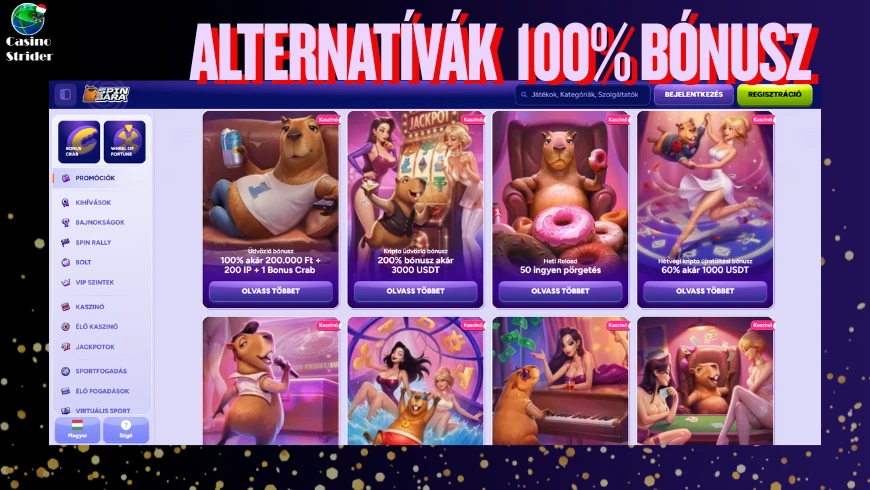 Alternatívák 100% bónusz