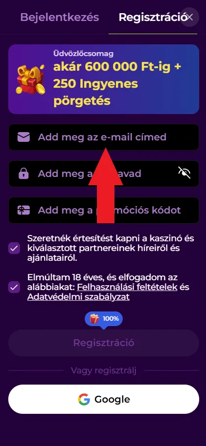 Add meg az e-mail-címedet