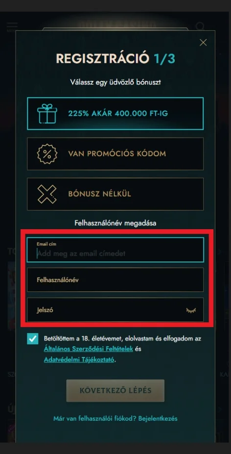 Add meg a személyes adataidat az online kaszinónak