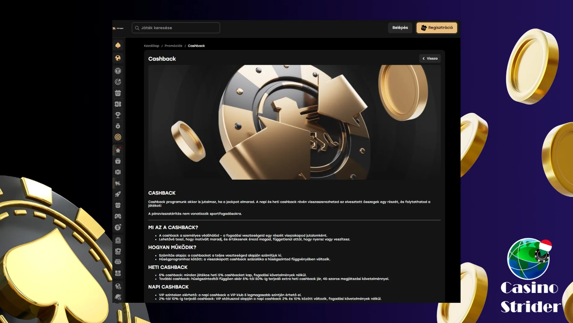 Cashback Bónuszok Fairspin Kaszinó Magyarország