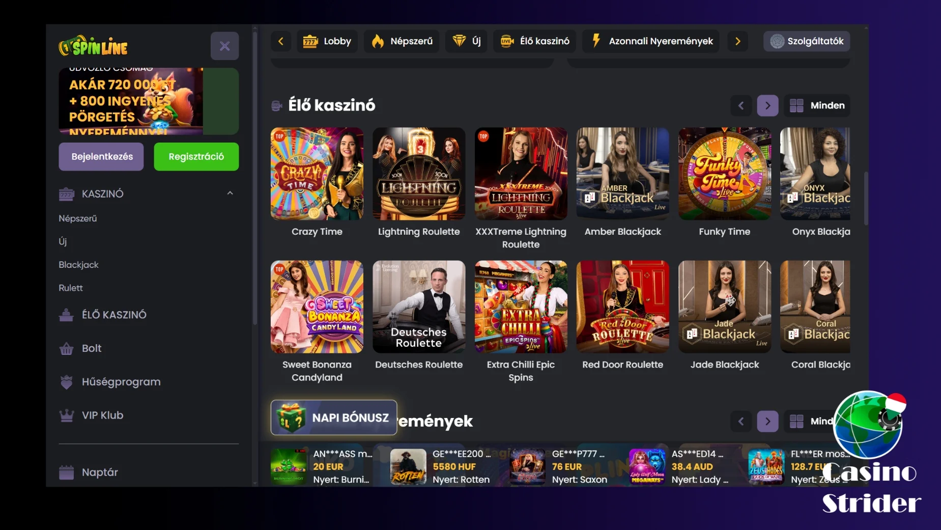 Élő kaszinó játékok