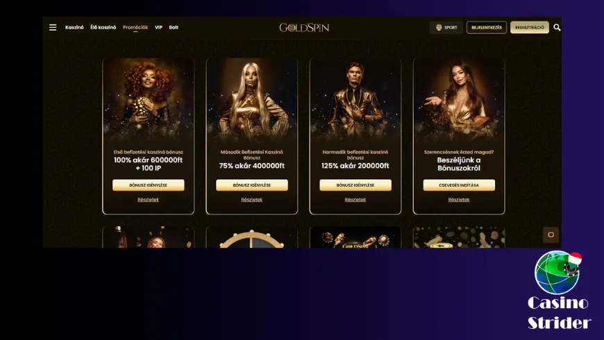 GoldSpin Kaszinó Bónuszok és Promóciók
