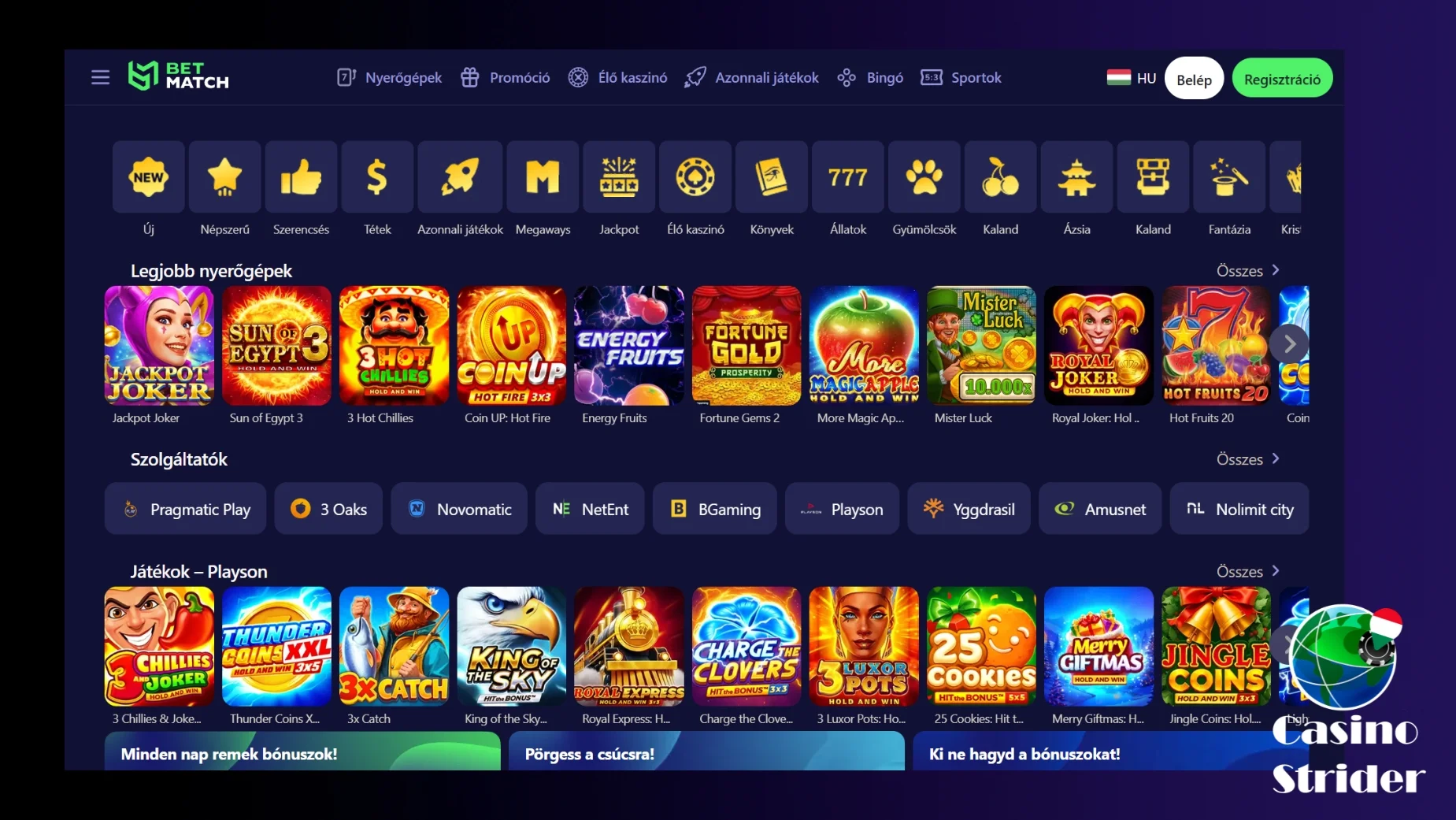 Játékok ahol felhasználhatod a bónuszt