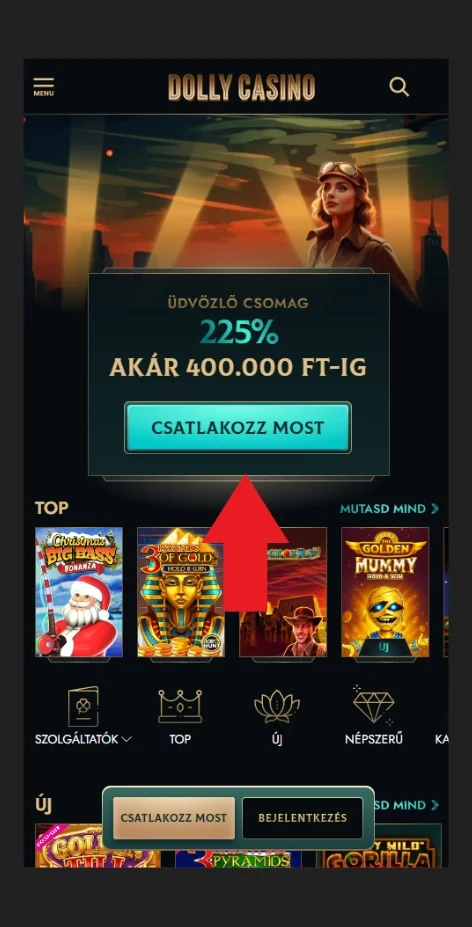 Kattints a regisztráció gombra