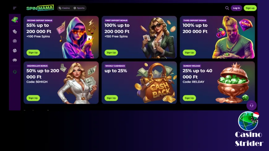 Spinmama casino bónuszok