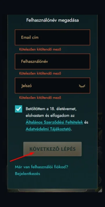 Add meg az alapadatokat