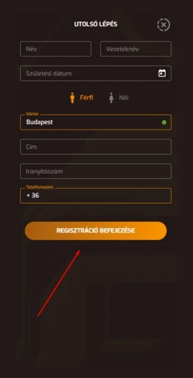 Add meg a személyes adatokat