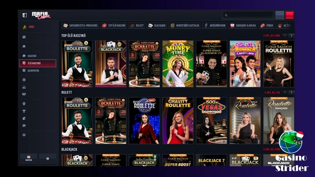 Élő osztós kaszinójátékok