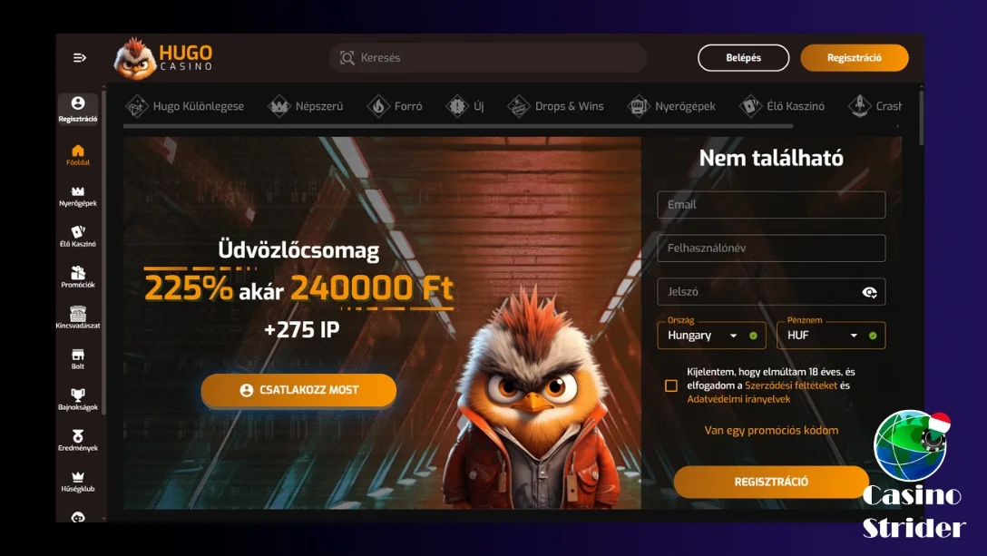 Fontos információk a Hugo Casino