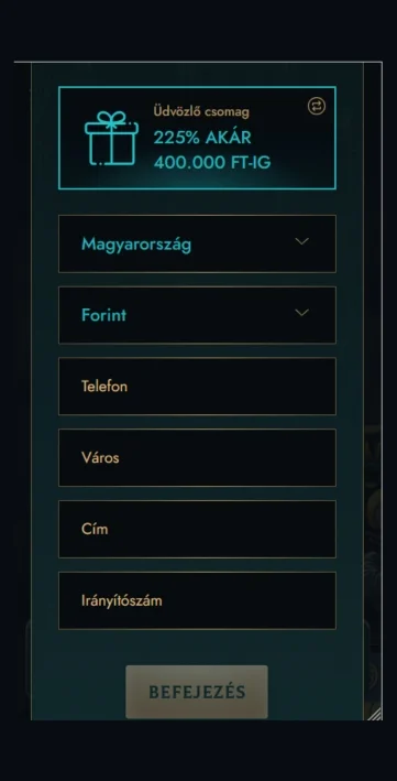 Írd be a címedet és elérhetőségedet