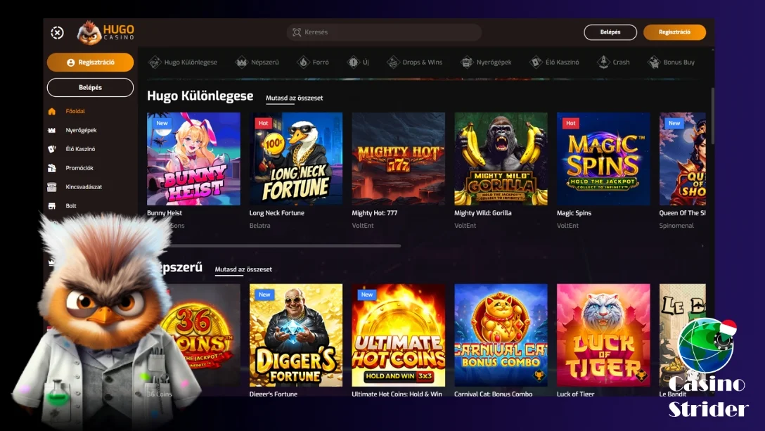 A Legjobb Játékok a Hugo Kaszinóban