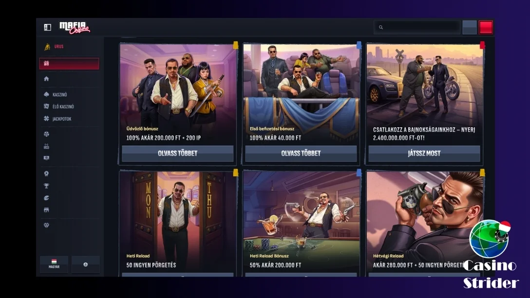Mafia Casino Bónuszok