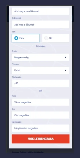 Regisztráció befejezése