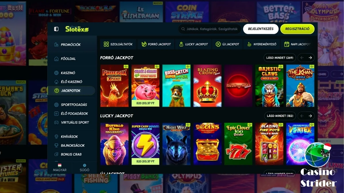Slotexo Legnépszerűbb Kaszinó Játékok
