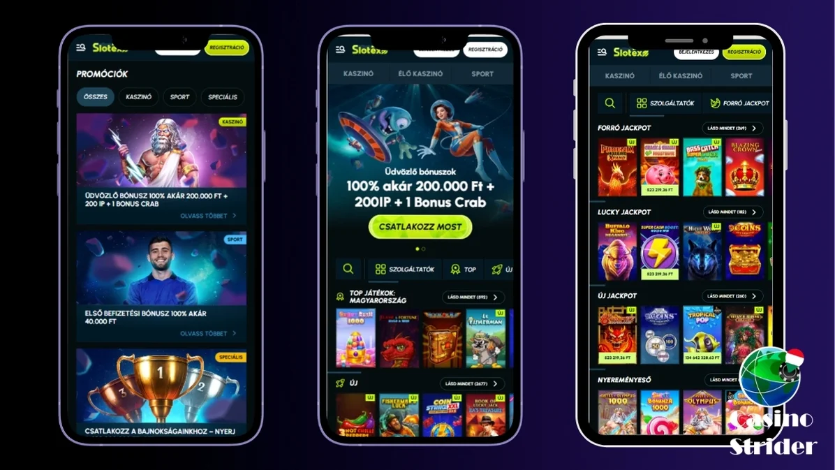 Slotexo Mobil Kaszinó Értékelés a CasinoStrider-től
