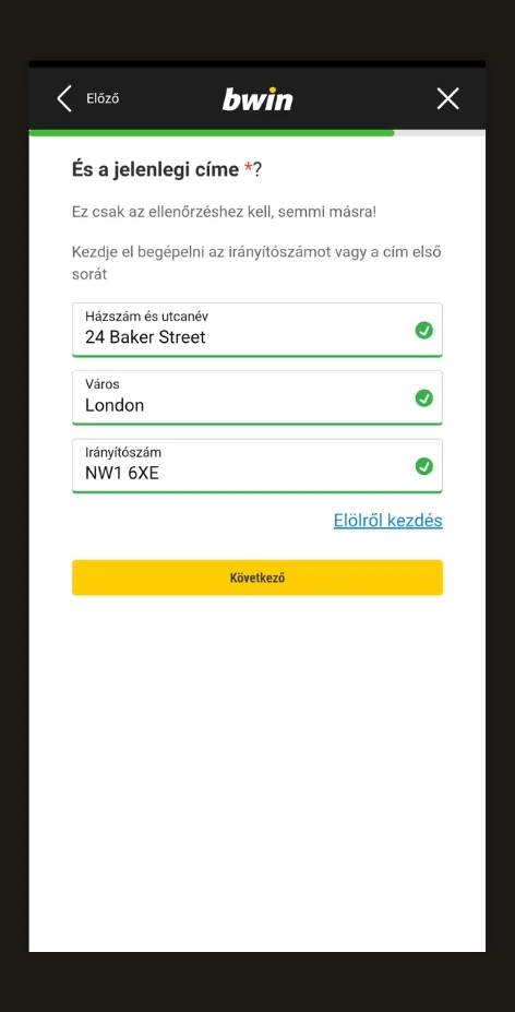 Adja meg telefonszámát és lakcímét