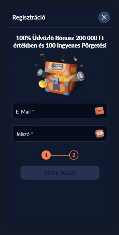 E-mail és jelszó megadása