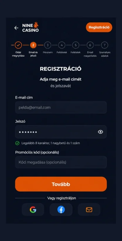 Email és jelszó