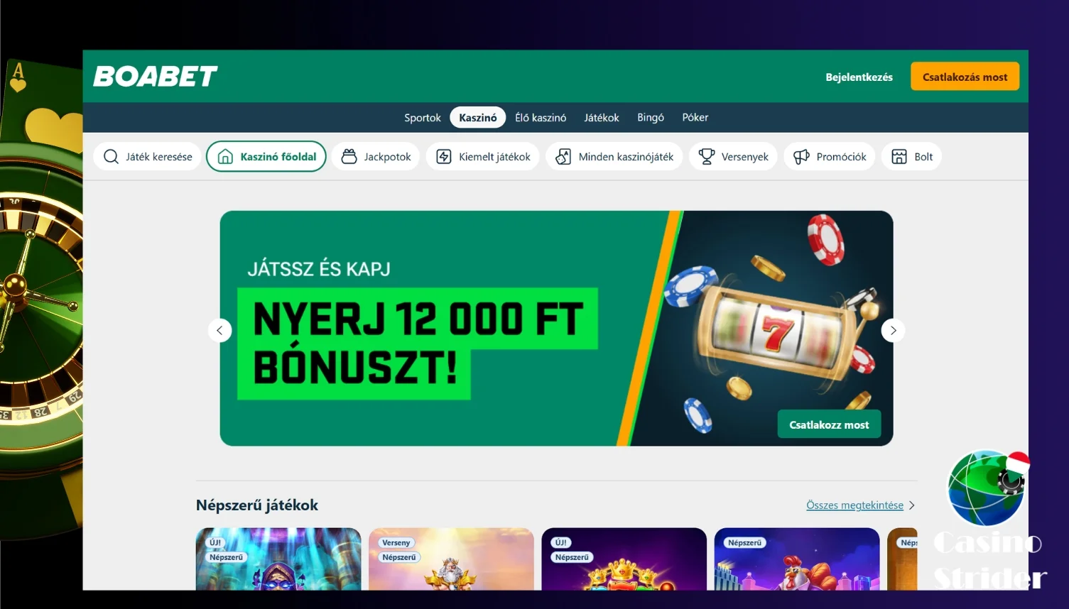 gyors tenyek boabet casinorol