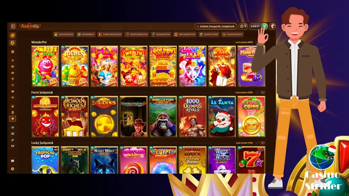 Játékok az AmunRa Casino-ban – kínálat és minőség