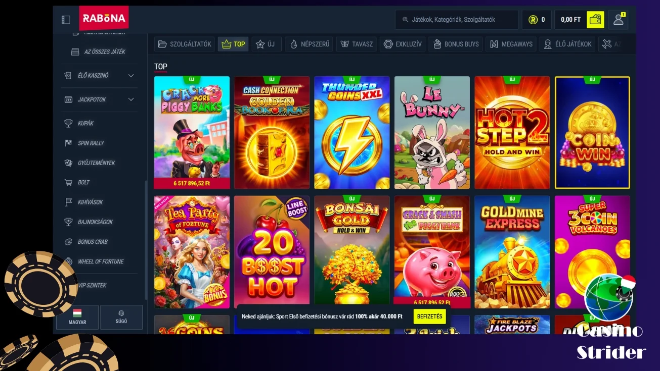 Játékok kínálata