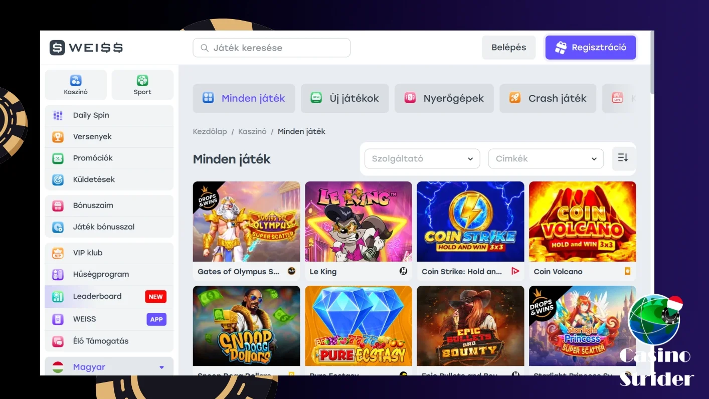 Játékok kínálata