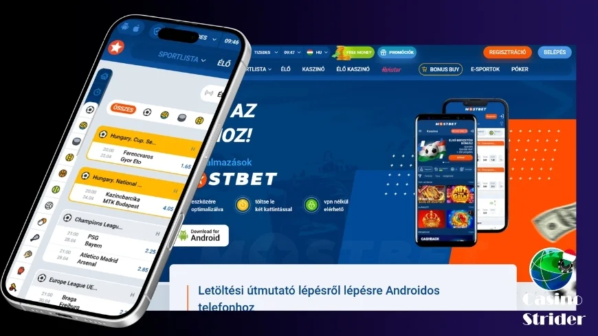 Mobil app és mobil web Mostbet