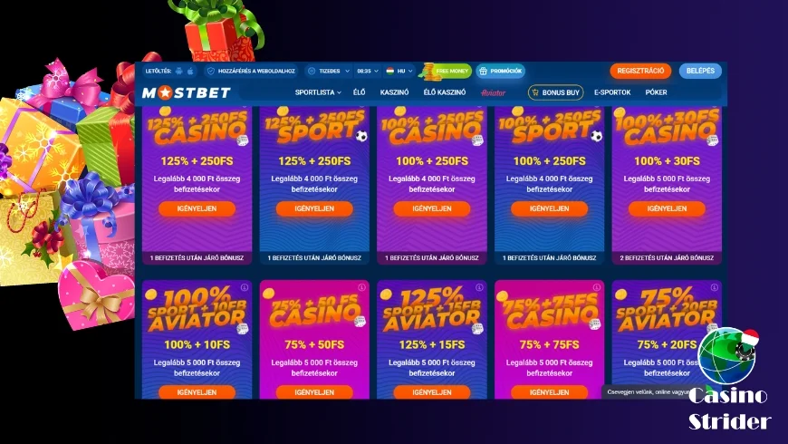 Mostbet bónuszok és promóciók