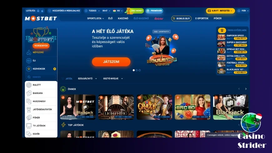 Mostbet Élő kaszinó