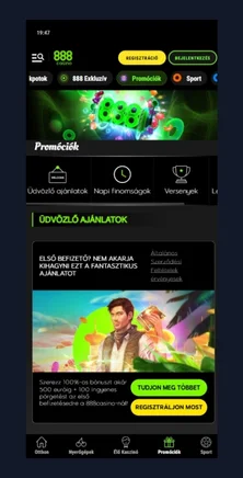 Regisztráció indítása