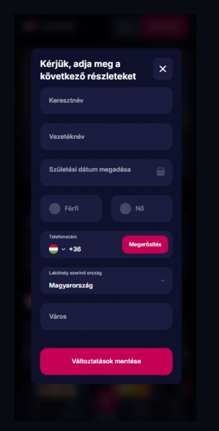 Profil kitöltése
