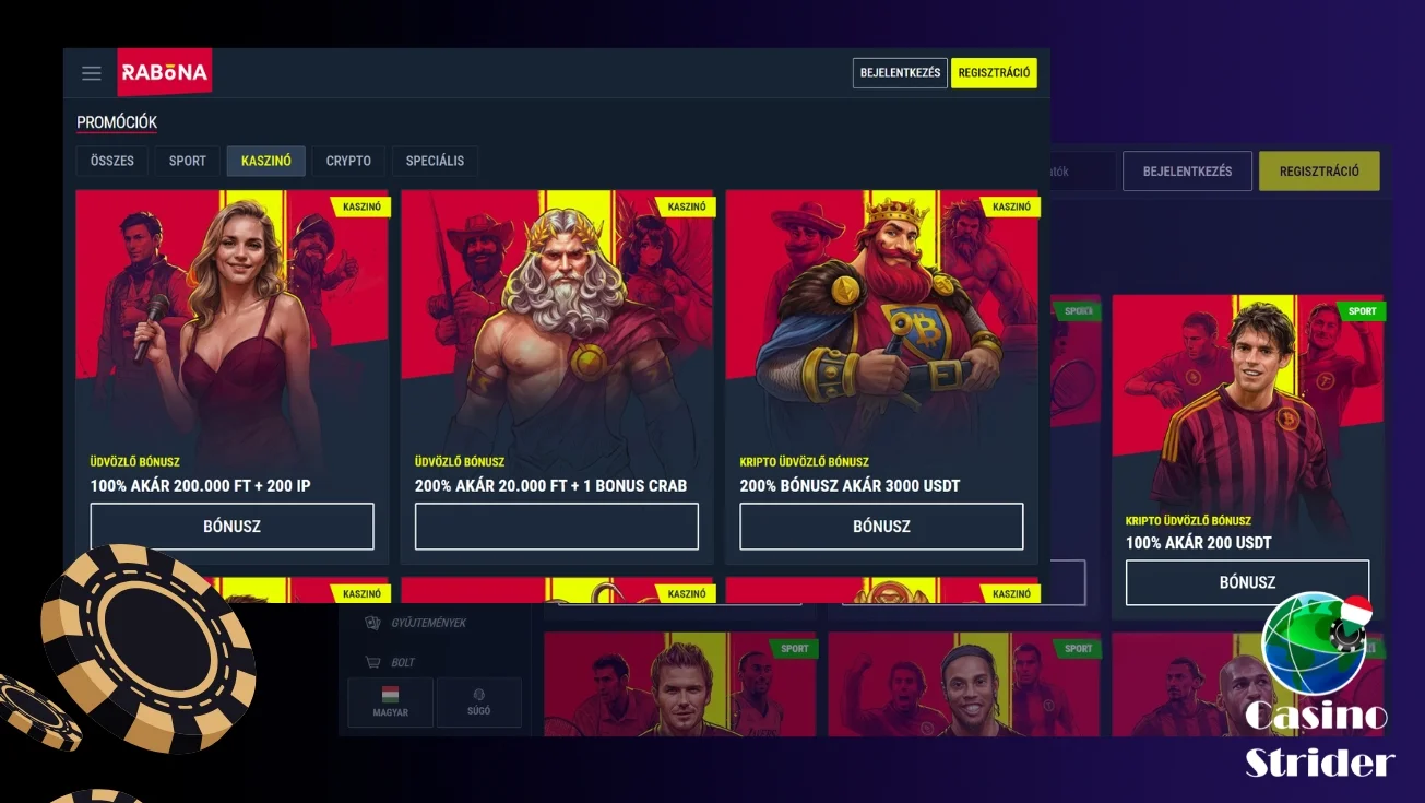 Üdvözlő bónusz opciók