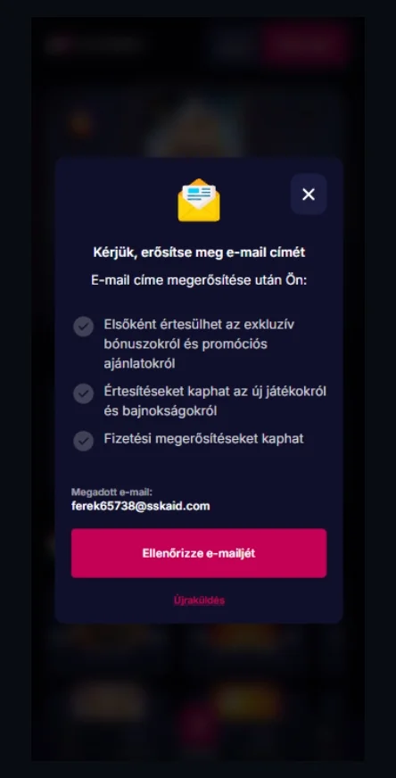 Regisztráció megerősítése