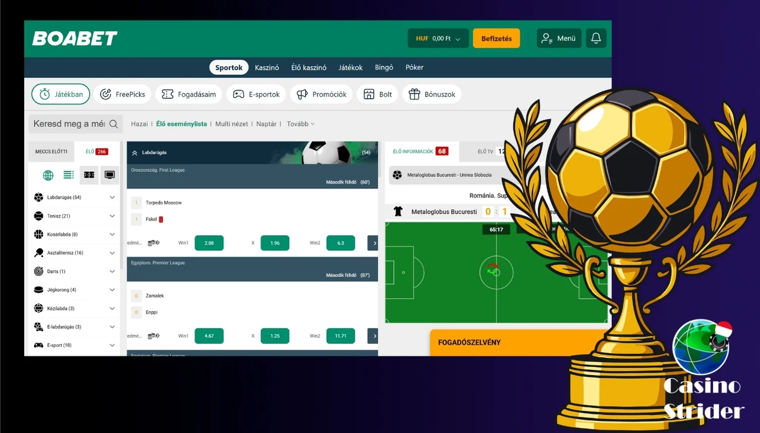 Sportfogadás a BoaBetnél