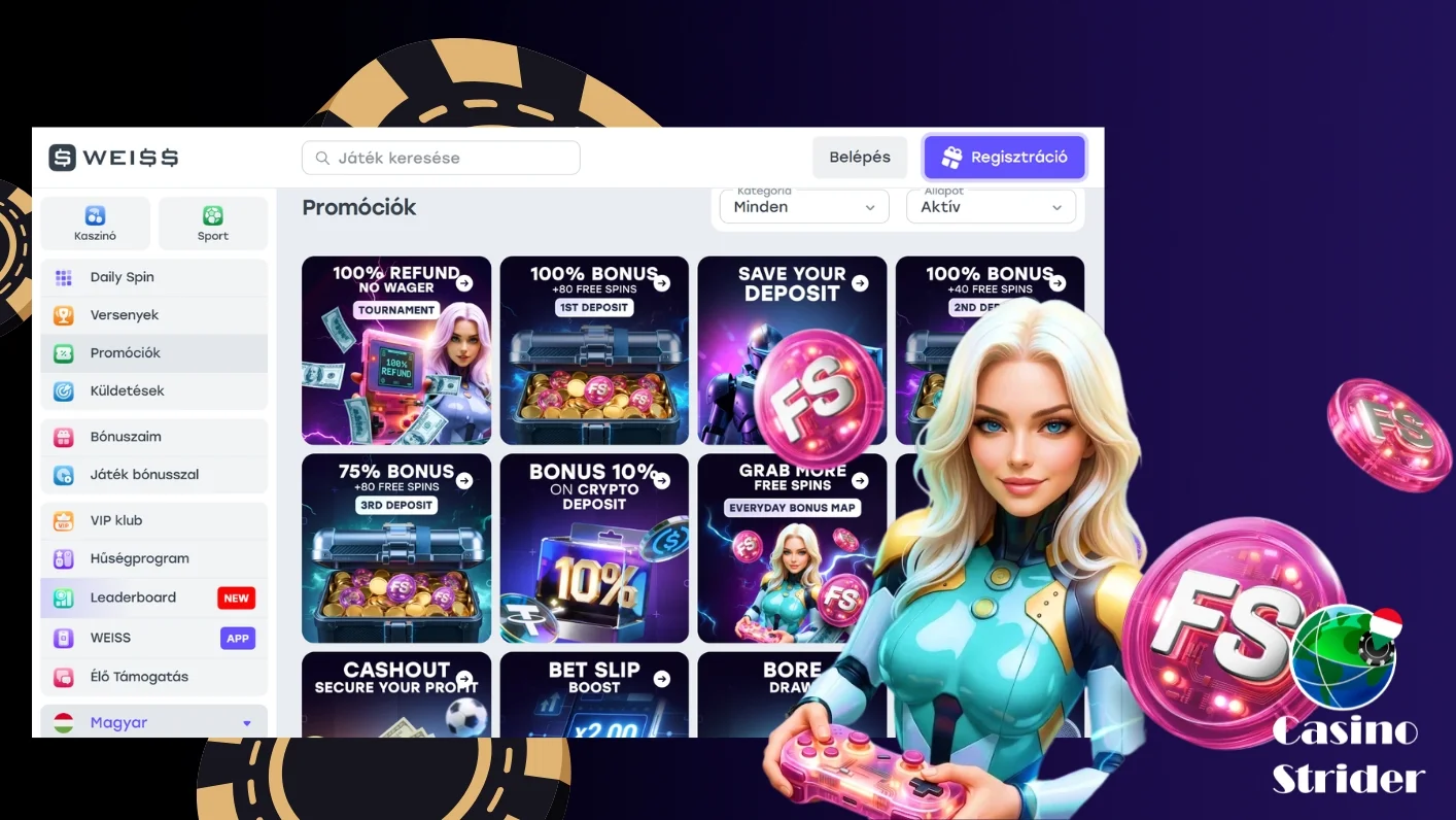 Weiss Casino bónuszok